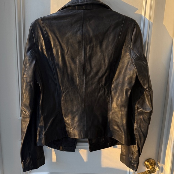 NWT Quince Women’s Washed Leather Biker Jacket – Black – Size Small - Picture 11 of 16